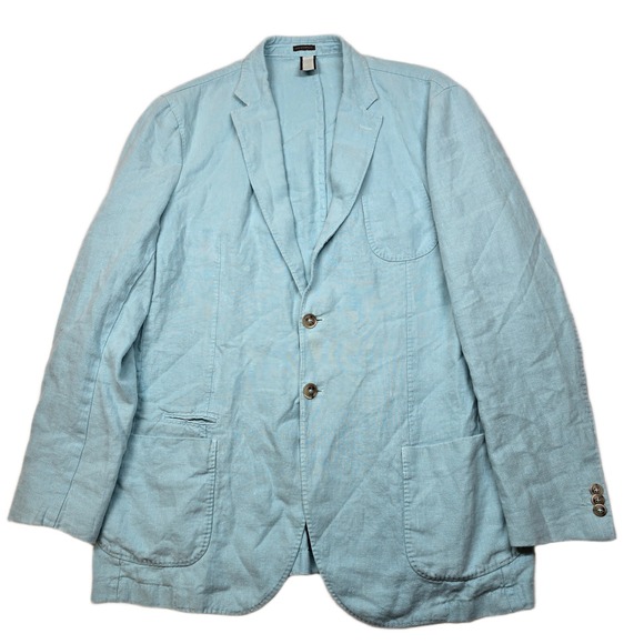 Peter Millar Linen Sport Coat Mens XL Light Blue Summer Casual‎